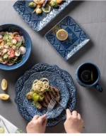 Relief Western Dinner Plates Set Dinnerware Ceramic Tray Steak Dish Dessert Noodle Bowl Cup Series For Home Hotel Use - Image 22