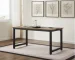 FCJ Large Office Gaming Desk 59.8-70.9 Inch Rustic Black Wooden Desk Modern Simple Style Legroom Metal Frame for Home Office