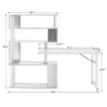 FCJ Home Office L-Shaped Corner Computer Desk Portable and Adjustable Laptop Table for Bedroom or Hotel with Cooling Feature