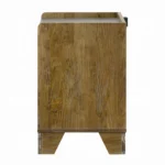 Transitional Brown Nightstand with LED Light and Drawer Shelf - 1-Piece Bedside Cabinet – top view