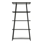 HMS 70 Five Tier Etagere Bookcase in Black Metal and Glass Durable and Stylish Bookshelf – close-up detail
