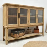INNOVA Natural Durable Eco-Friendly Artistic Wooden Storage Buffet Sideboards Cabinets Furniture for Dining Room - Image 2
