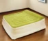 Goldoma queen air mattress with head raise in moss green, showing raised head position and flocked top