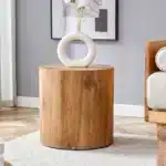 FCJ Small Dining Table Cylindrical Patterned Design Versatile Workbench & Writing Desk for Variety Interior Styles