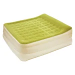Moss green queen air mattress with raised head and velvet pillowtop from Goldoma