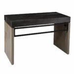 HMS 45 Simple Modern Design Adjustable Solid Wood Writing Desk Black and Brown for Home Office Use Assembled Computer Desk