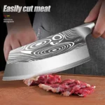High Quality Kitchen Knives Damascus Steel Kitchen Chef Knife Meat Cleaver Knife with Wood Handle – base detail
