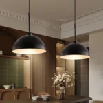 41" Industrial Modern Black Double Pendant Light,Adjustable Ceiling Hanging Lamp with Matte Finish for Dining Room(No Bulbs)