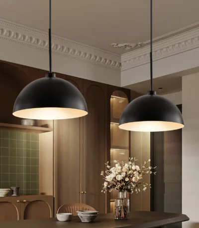 41" Industrial Modern Black Double Pendant Light,Adjustable Ceiling Hanging Lamp with Matte Finish for Dining Room(No Bulbs)
