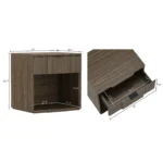 Walnut nightstand with open shelf storage for bedroom use - modern design