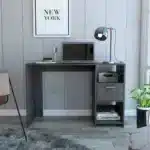 HMS 43" Gray Melamine Computer Desk Contemporary Design Office Furniture for Home and Bedroom Use – top view