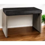 HMS 45 Simple Modern Design Adjustable Solid Wood Writing Desk Black and Brown for Home Office Use Assembled Computer Desk