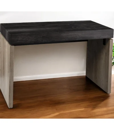 HMS 45 Simple Modern Design Adjustable Solid Wood Writing Desk Black and Brown for Home Office Use Assembled Computer Desk