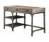 HMS 47" Solid Wood Traditional Antique Writing Desk with Three Drawers in Natural and Gray for Office Building or Bedroom Use