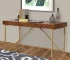 Modern Wooden Writing Desk with Metal Legs Brown Finish Storage Eco-Friendly & for Home Office and Living Room