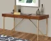 Modern Wooden Writing Desk with Metal Legs Brown Finish Storage Eco-Friendly & for Home Office and Living Room