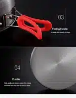 Alocs Outdoor Folding Camping Pot Cookware Mess Kit Pot Water Kettle Frying Pan Bowl Cooking Set Backpacking Picnic Hiking