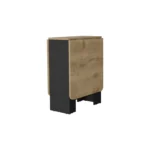 24" Drop Leaf Trestle Dining Table – Wood Brown & Black – close-up detail