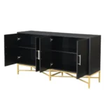 Metal and Crossed Leg Design Four Door Cabinet FCJ Sideboard - Image 5