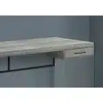 HMS 24" Gray and Clear Wooden Computer Desk Modern Design Extendable and Folding for Bedroom Home Office Living Room – top