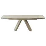 Goldoma expandable dining table set with sintered stone top extended to 94 inches