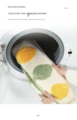 High Quality Bath Mat Simple Style Flocking Bathroom Non-slip Mat Bathroom Door Mat Microfiber Bathroom Carpet – base detail