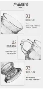 Heat Resistant Thick Glass Cup Luxurious European Style Teacup Coffee Cup Healthy Drink Mug Tea Mugs – close-up detail