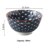 4 Pcs/set 4.5 Inch Rice Bowl Ceramic Tableware Thread Underglaze Color Support Oven and Dishwasher – base detail