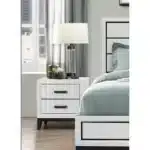 Mirage White Nightstand with 2 Drawers – top view