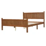 Queen size adjustable velvet upholstered bed with headboard and footboard in wood grain finish - Goldoma modern bedroom furniture