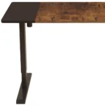Adjustable HMS 55 Brown and Black Computer Desk Stylish and Comfortable Workspace – styled in a modern Office setting