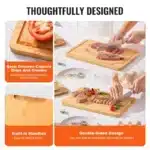 Overseas Stock Free Shipping Bamboo Cutting Board Premium Versatile Cut Board with Built-in Handle for Home Restaurant Use