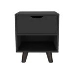 Crail Nightstand with 1 Drawer and Open Shelf – Minimalist Bedroom Storage – side view