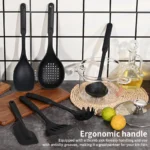 6-piece kitchen utensil set with colorful silicone spatulas and spoons on a countertop