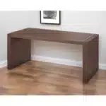 HMS 62" Portable Brown Wood Computer Desk with Drawer Foldable Design for Hotels