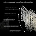 Modern crystal chandelier illuminating a dining room with tree branch design