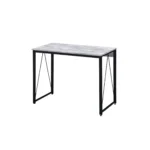 HMS 35 Antiqued White Writing Desk with Black Leather Adjustable and Durable for Hotel or Living Room Use – close-up detail
