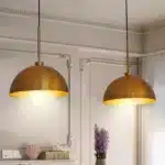 41" Industrial Modern Double Pendant Light, Adjustable Ceiling Hanging Lamp with Bright Finish (No Bulbs) – side view
