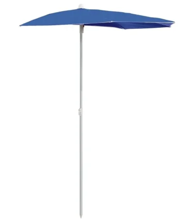 W2B VidaXL 9ft Garden Parasol Azure Blue 100% Polyester 3m Garden Umbrella with Steel Base for Courtyard 70.9 X 35.4 in