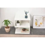 White 2-Layer Plastic Bookshelf Simple Household Design for Bedroom Kids Room Office & Living Room Kitchen Space