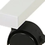 HMS Adjustable White Wood and Stainless Steel Rolling Standing Desk Elegant Office Solution – close-up detail