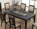 Modern rectangular dining table with mirror insert in espresso finish