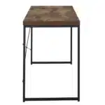 FCJ Solid Wood Writing Desk Weathered Oak and Black with Metal Sled Base Foldable Computer Table for Home Office – styled in