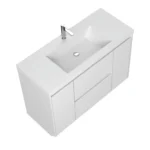 High Gloss White 48 Inch Single Sink Bathroom Vanity Set Resin Top US Warehouse Stock Commercial Sample Accepted – top view