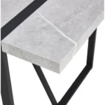 Modern 55 inch gray rectangular dining table for 4 with metal frame in dining room