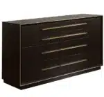 Smoked Peppercorn 6-Drawer Modern Oak Solid Wood Bedroom Dresser – close-up detail
