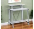 HMS 32" Antiqued White Writing Desk Simple Design Computer Table with Adjustable Wood and Leather for Hotel or Living Room
