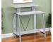 HMS 32" Antiqued White Writing Desk Simple Design Computer Table with Adjustable Wood and Leather for Hotel or Living Room