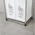 2-Tier Plastic Laundry Hamper with 4 Removable Bags Sorter for Organizing Lights & Dark Clothes FCJ – close-up detail