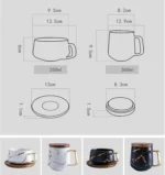 Coffee Mugs Marble Gold Inlay Mug Breakfast Mug Office Home Drinkware Milk Cup Dropshipping – top view